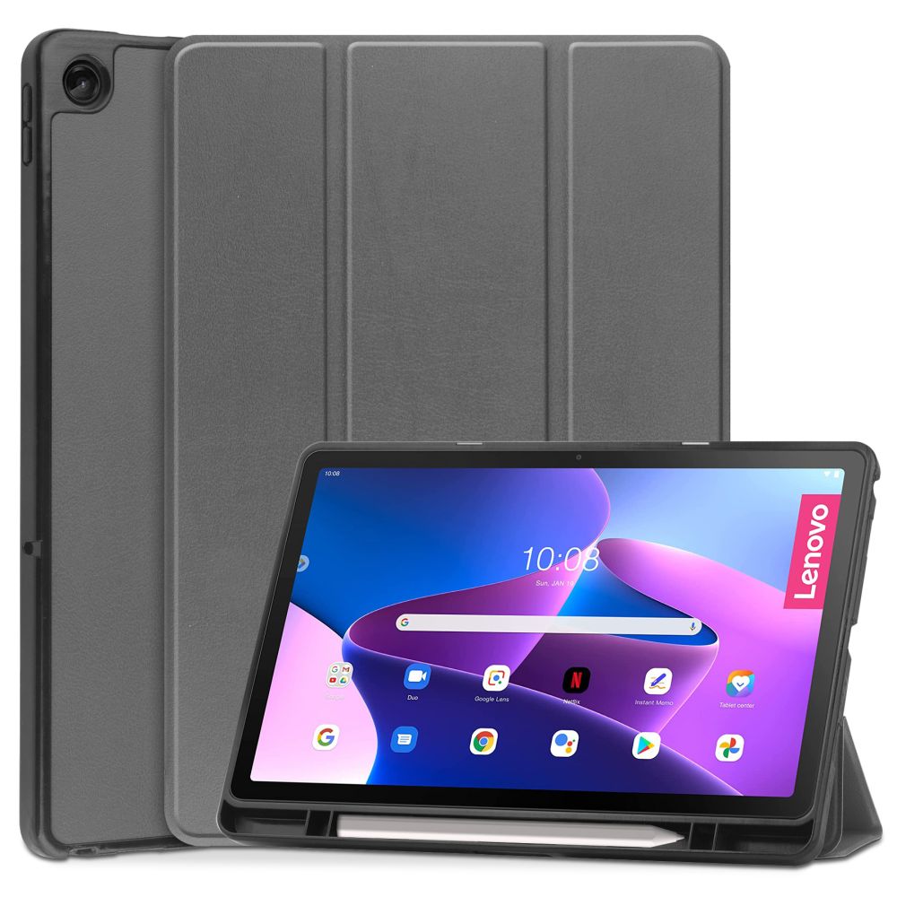 Tech-Protect Tech-Protect Lenovo Tab M10 Plus Gen 3 Fodral Pennhållare Grå - Teknikhallen.se