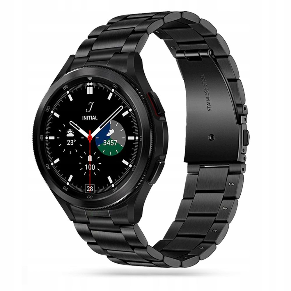 Tech-Protect Tech-Protect Galaxy Watch 4/5/5 Pro/6/7/FE Armband Stainless Svart - Teknikhallen.se