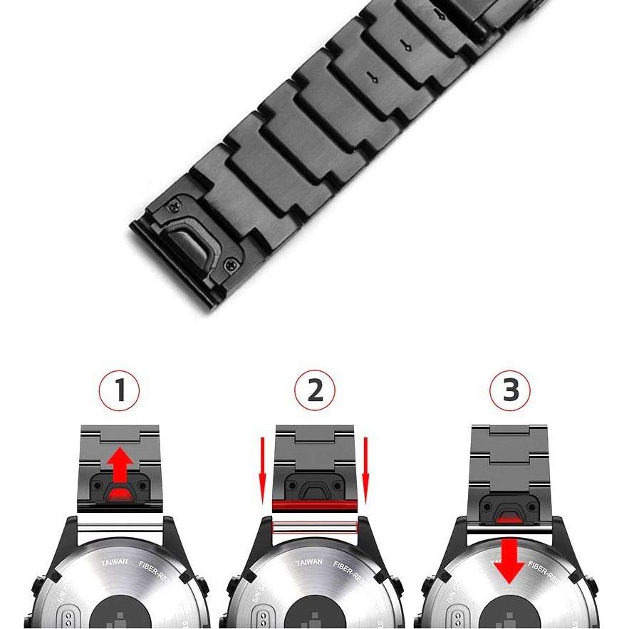 Tech-Protect Tech-Protect Garmin Fenix 3/5X/6X/7X Armband Stainless Svart - Teknikhallen.se