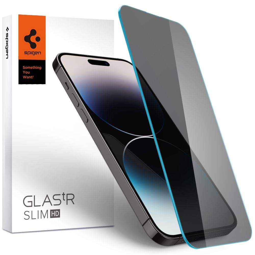 Spigen Spigen iPhone 14 Pro Max Glas.tR Slim Skrmskydd Privacy - Teknikhallen.se