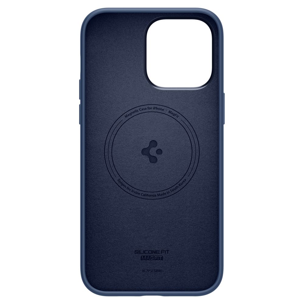 Spigen Spigen iPhone 14 Pro Max Skal Silicone Fit Mag MagSafe Navy Blue - Teknikhallen.se