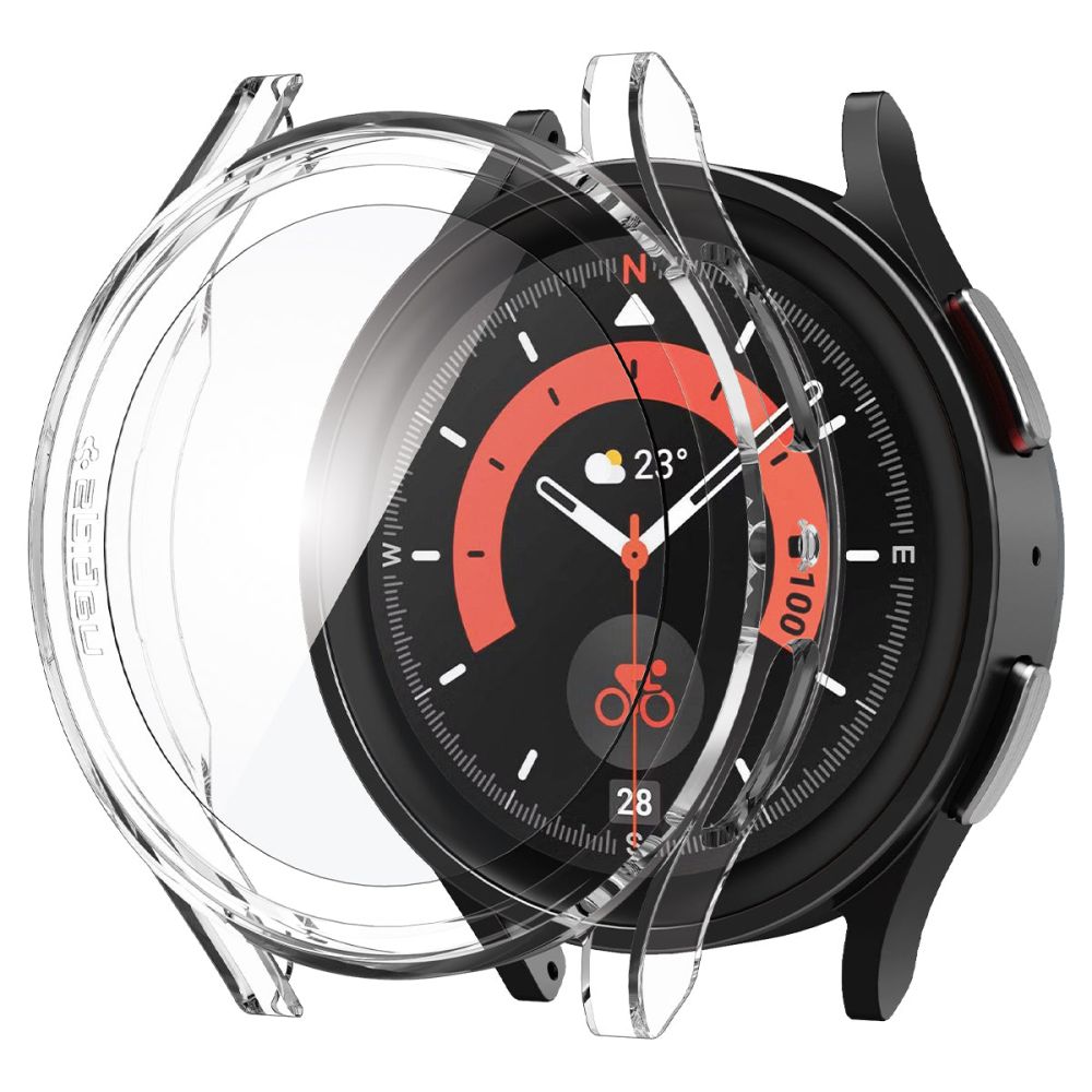 Spigen Spigen Galaxy Watch 5 Pro 45mm Skal Thin Fit / Hrdat Glas Transparent - Teknikhallen.se