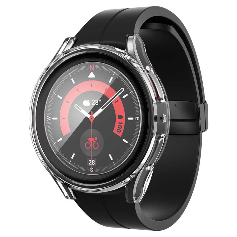 Spigen Spigen Galaxy Watch 5 Pro 45mm Skal Thin Fit / Hrdat Glas Transparent - Teknikhallen.se