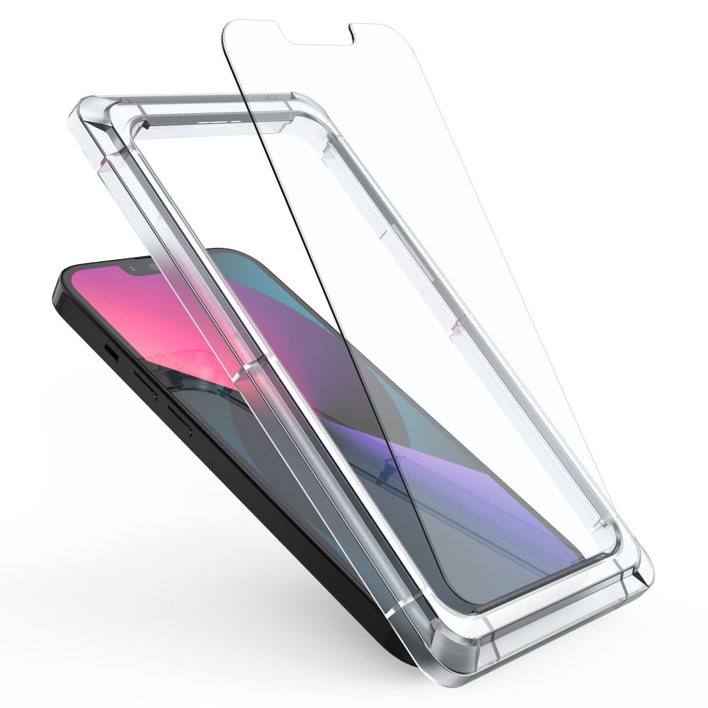 Glastify Glastify iPhone 14 Plus / 13 Pro Max 2-PACK Skärmskydd Härdat Glas Inkl. Ram - Teknikhallen.se