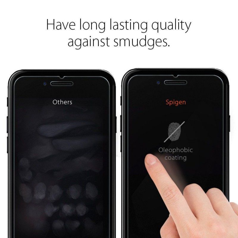 Spigen Spigen iPhone 7/8/SE Skrmskydd Slim Glas.tR Hrdat Glas - Teknikhallen.se