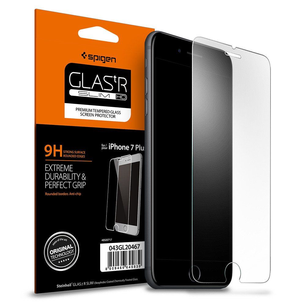 Spigen Spigen iPhone 7 Plus/8 Plus Skrmskydd Slim Glas.tR Hrdat Glas - Teknikhallen.se