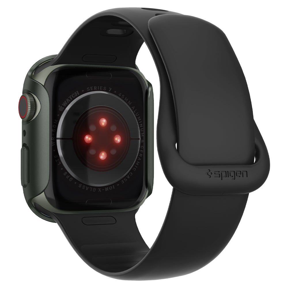 Spigen Spigen Apple Watch 7/8 45 mm Skal Thin Fit Militär Grön - Teknikhallen.se