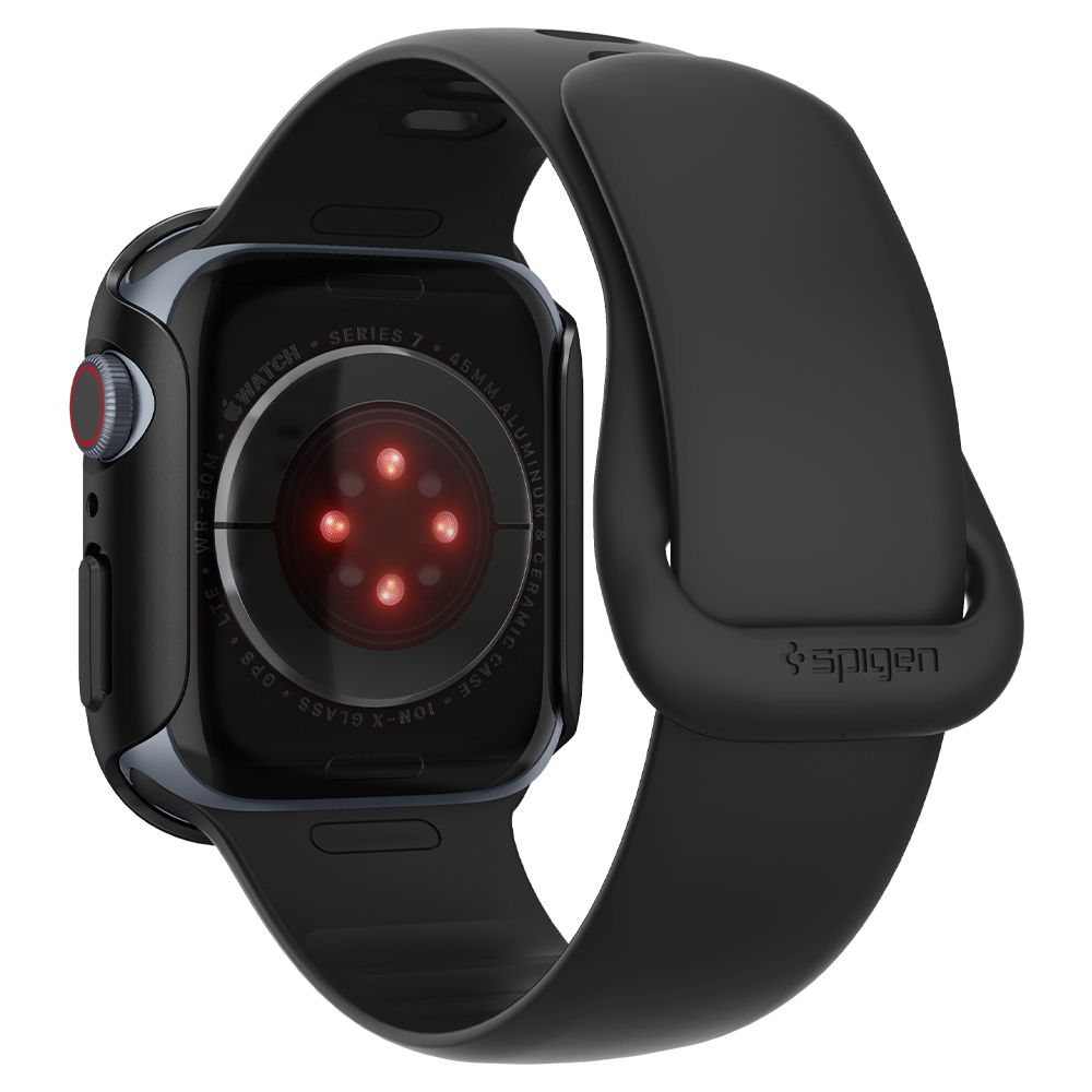 Spigen Spigen Apple Watch 7/8 45 mm Skal Thin Fit Svart - Teknikhallen.se