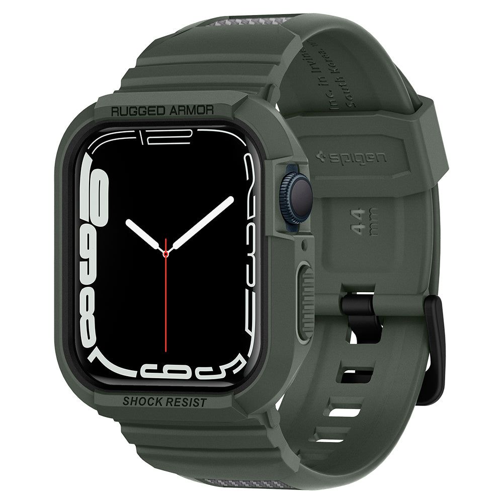 Spigen Spigen Apple Watch 44/45 mm Skal/Armband Rugged Armor 'Pro' Grön - Teknikhallen.se