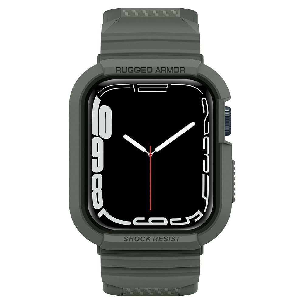 Spigen Spigen Apple Watch 44/45 mm Skal/Armband Rugged Armor 'Pro' Grön - Teknikhallen.se