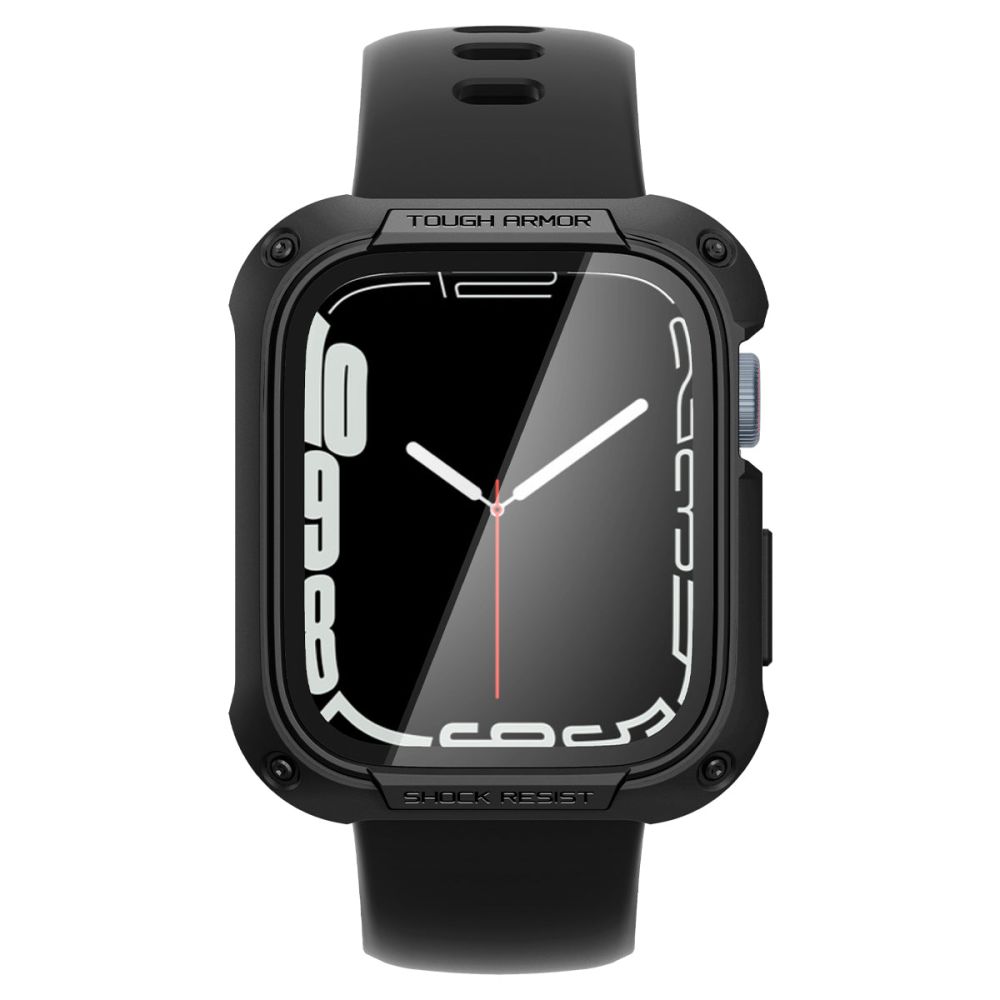 Spigen Spigen Apple Watch 7/8 45 mm Skal Tough Armor Svart - Teknikhallen.se