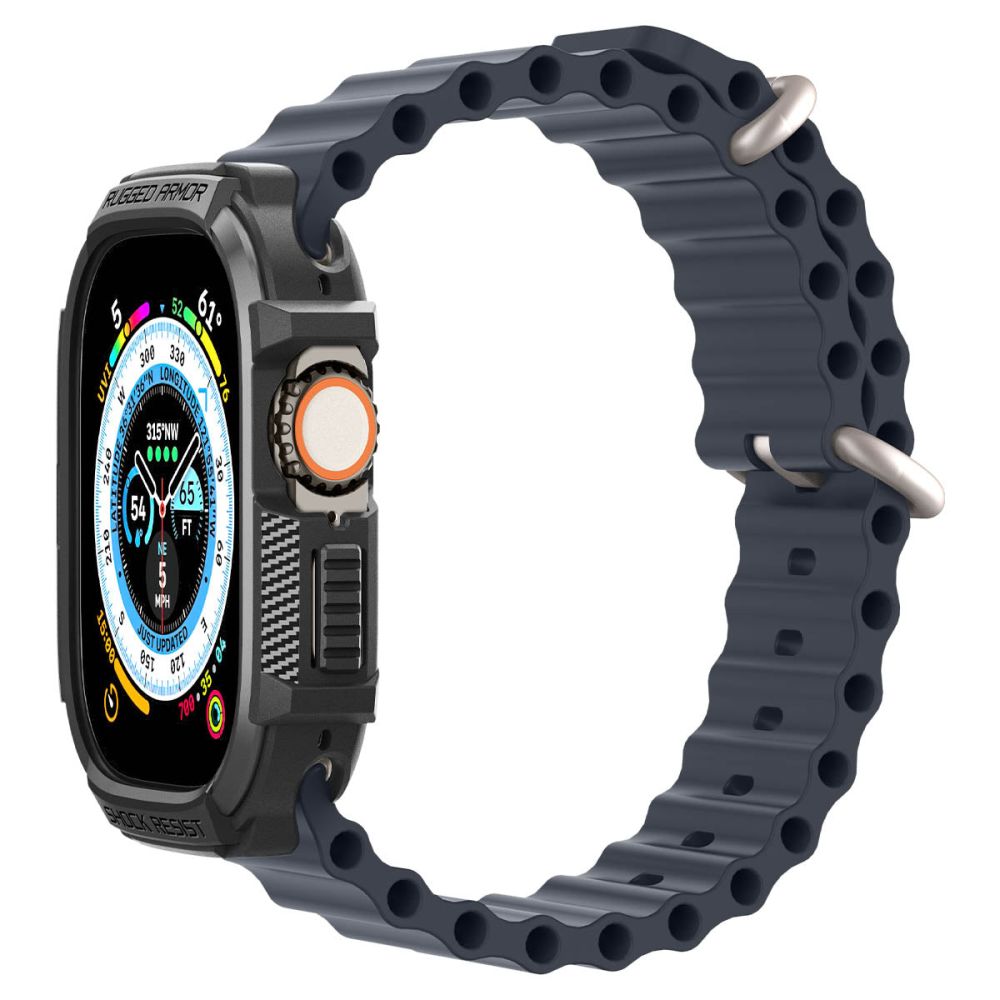 Spigen Spigen Apple Watch Ultra 49 mm Skal Rugged Armor Matt Svart - Teknikhallen.se