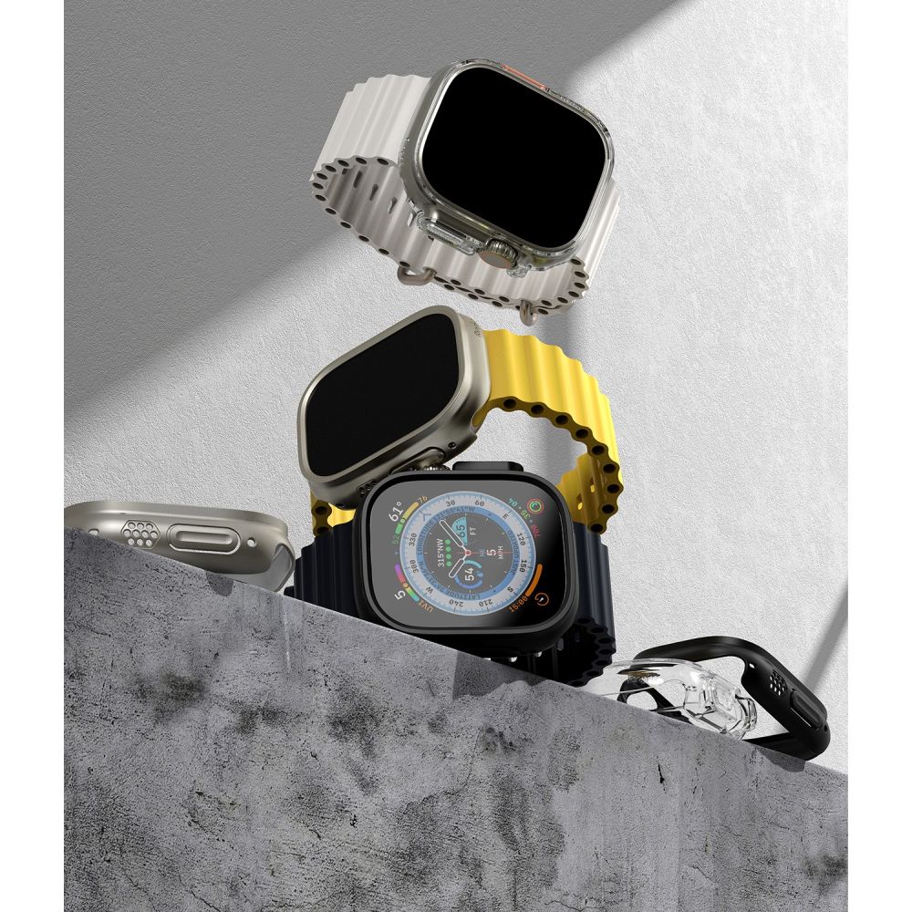 Ringke Ringke Apple Watch Ultra 49 mm 2-PACK Skal Slim Titanium Grey/Clear - Teknikhallen.se