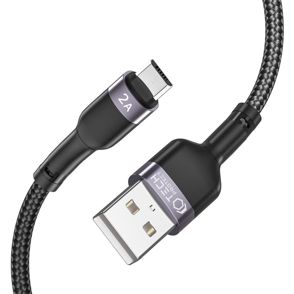 Tech-Protect Tech-Protect 2m 2.4A MicroUSB UltraBoost Laddkabel Svart - Teknikhallen.se