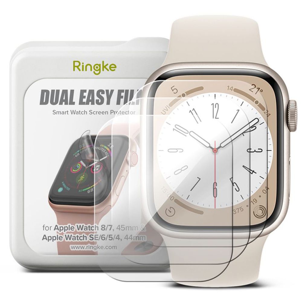 Ringke Ringke Apple Watch 44/45 mm 3-PACK Dual Easy Skrmskydd - Teknikhallen.se