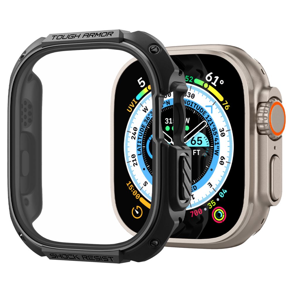 Spigen Spigen Apple Watch Ultra 49 mm Skal Tough Armor Svart - Teknikhallen.se