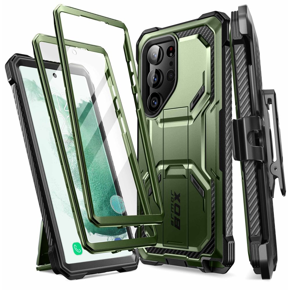 Supcase Supcase Galaxy S23 Ultra Skal 2-SET Iblsn ArmorBox Guldan - Teknikhallen.se