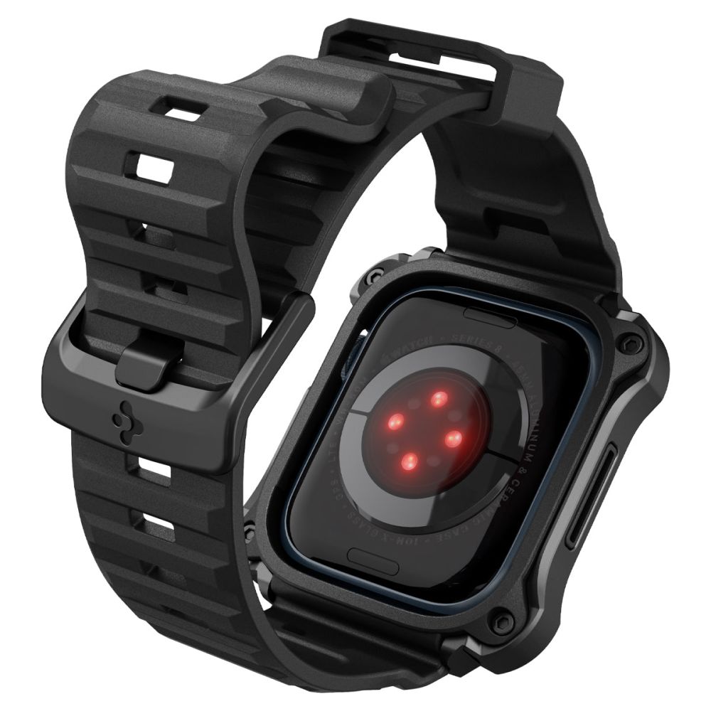 Spigen Spigen Apple Watch 7/8 45 mm Skal/Armband Tough Armor Metal Black - Teknikhallen.se