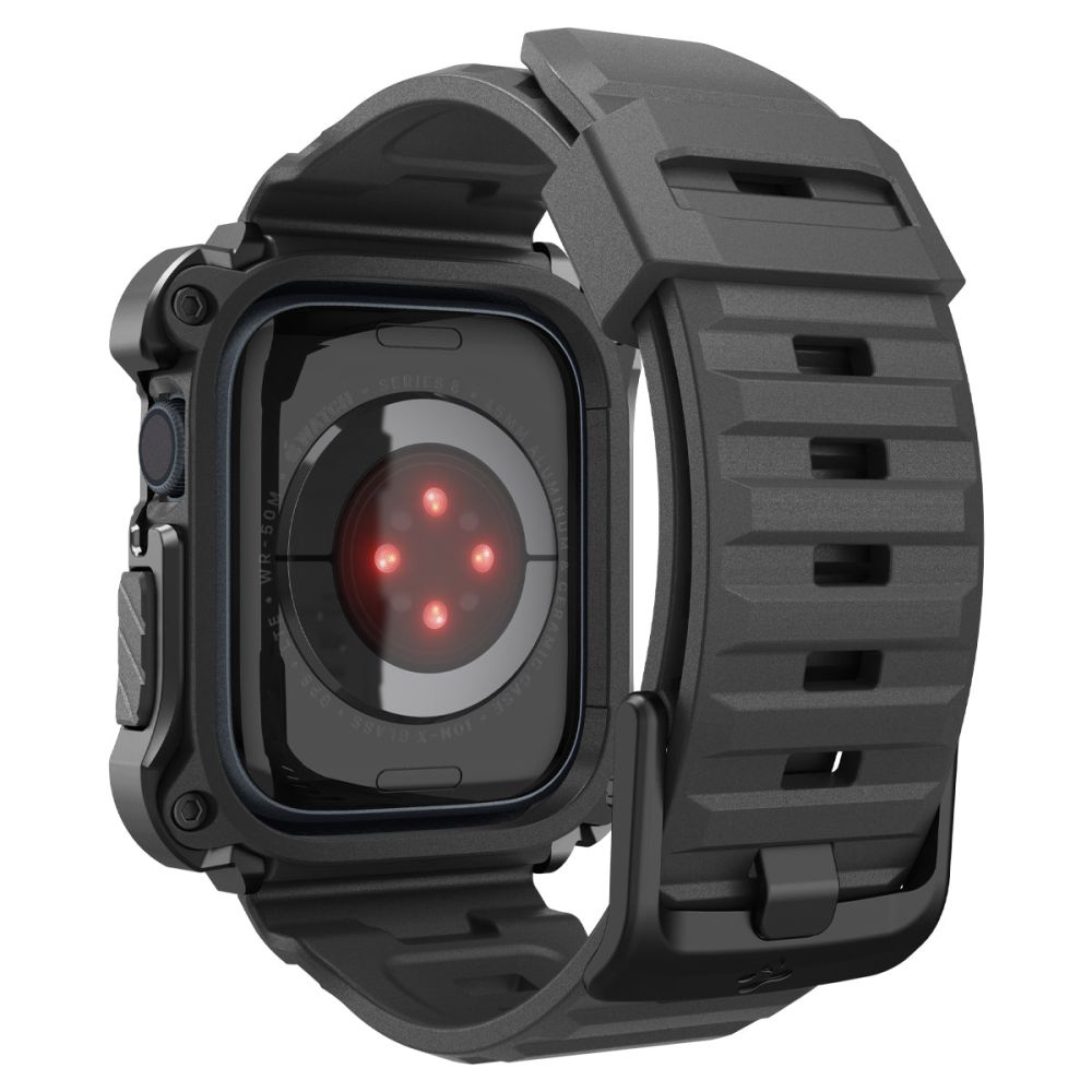 Spigen Spigen Apple Watch 7/8 45 mm Skal/Armband Tough Armor Metal Black - Teknikhallen.se