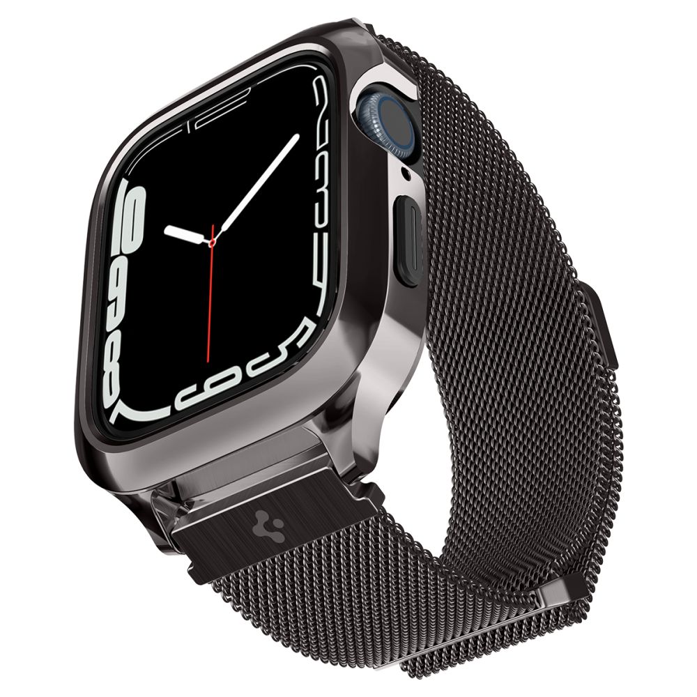 Spigen Spigen Apple Watch 44/45 mm Skal/Armband Metal Fit 'Pro' Grafit - Teknikhallen.se