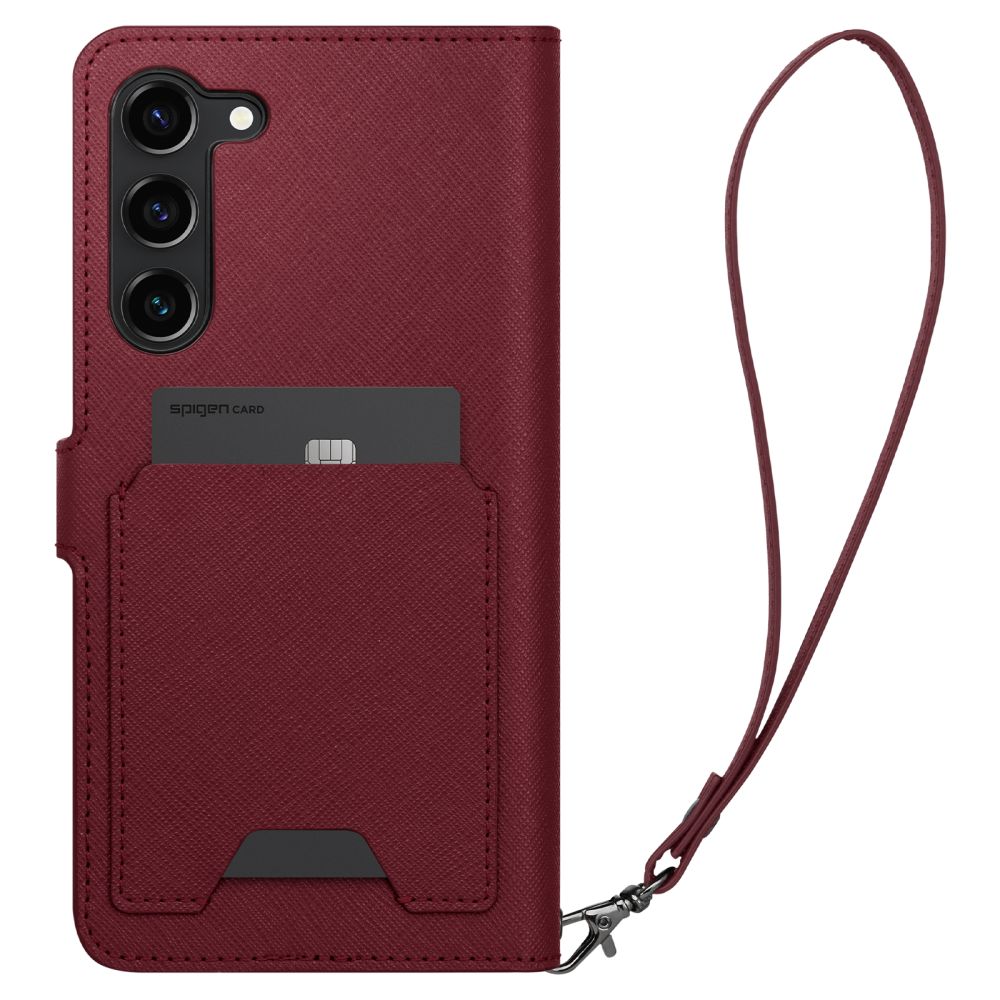 Spigen Spigen Galaxy S23 Plus Fodral Wallet 'S' Plus Burgundy - Teknikhallen.se