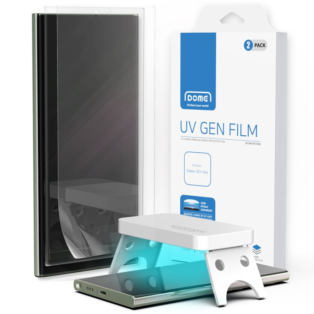 Whitestone Whitestone Galaxy S23 Ultra 2-PACK DOME UV Gen Film Skrmskydd - Teknikhallen.se