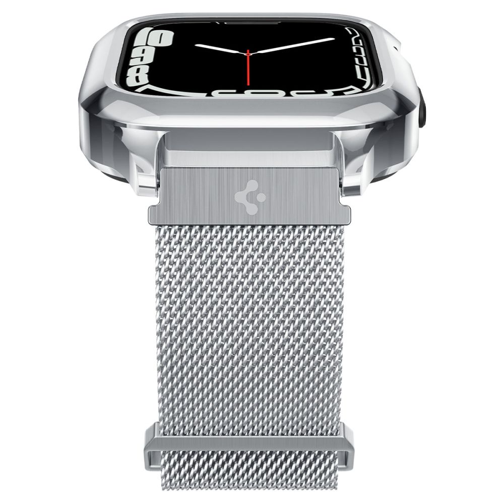 Spigen Spigen Apple Watch 44/45 mm Armband Metal Fit 'Pro' Silver - Teknikhallen.se