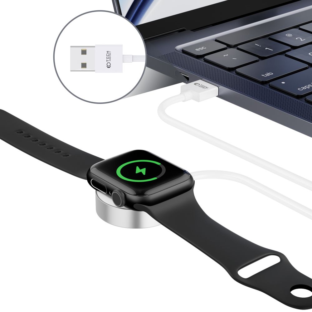 Tech-Protect Tech-Protect 1.2m Trdls Laddare Fr Apple Watch Vit - Teknikhallen.se