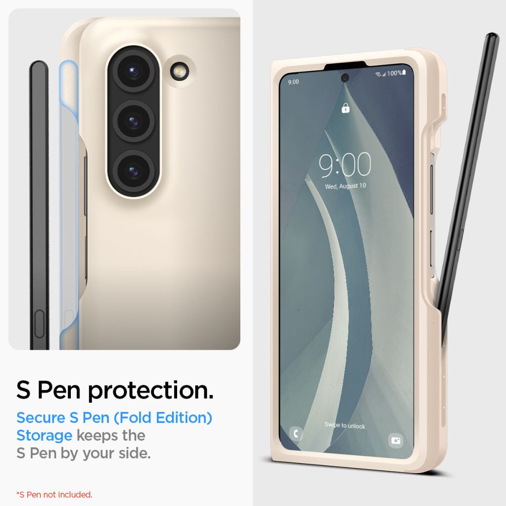 Spigen Spigen Galaxy Z Fold 5 Skal Thin Fit Pen Pearled Ivory - Teknikhallen.se