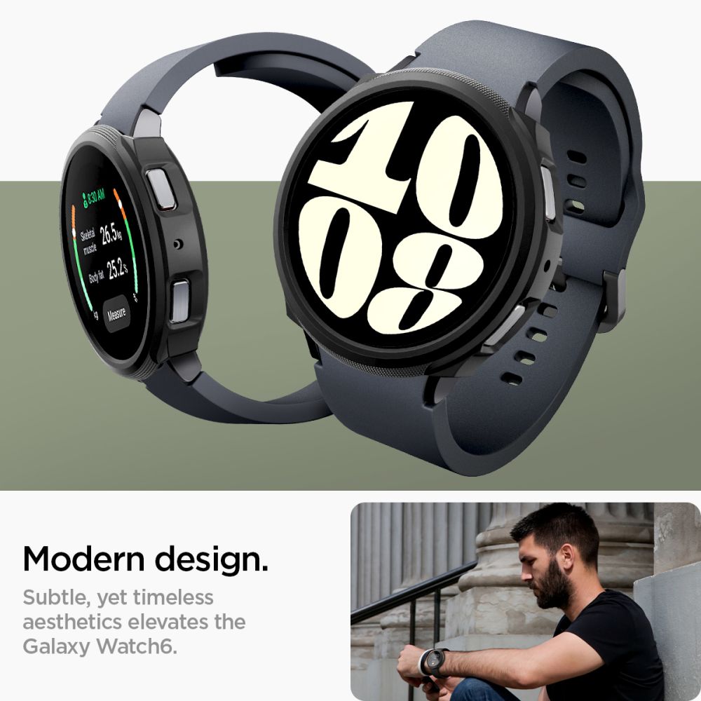 Spigen Spigen Galaxy Watch 6 40 mm Skal Liquid Air Matt Svart - Teknikhallen.se