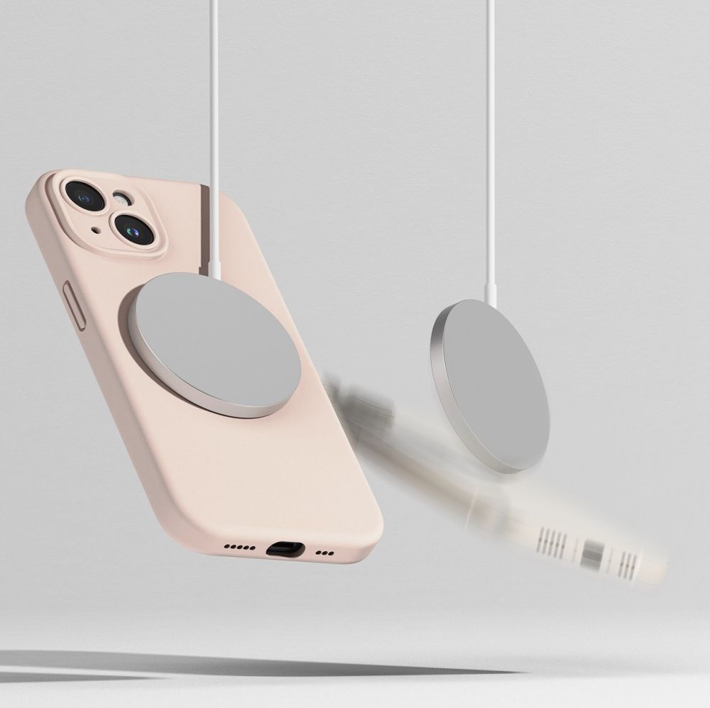 Ringke Ringke iPhone 15 Skal MagSafe Silikon Pink Sand - Teknikhallen.se