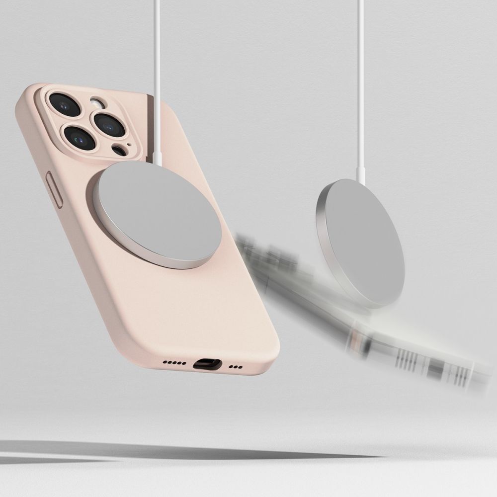 Ringke Ringke iPhone 15 Pro Skal MagSafe Silikon Pink Sand - Teknikhallen.se