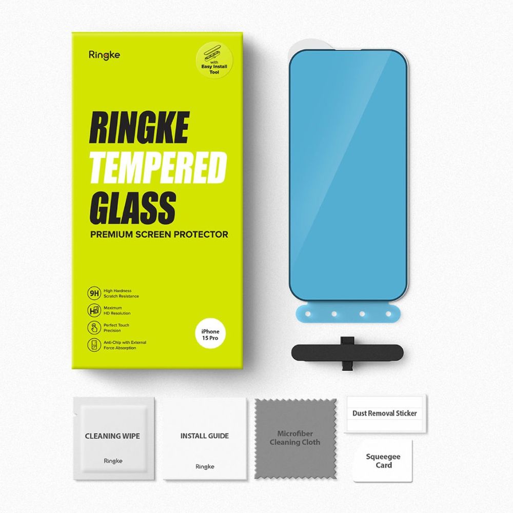 Ringke Ringke iPhone 15 Pro Skrmskydd Hrdat Glas Svart - Teknikhallen.se