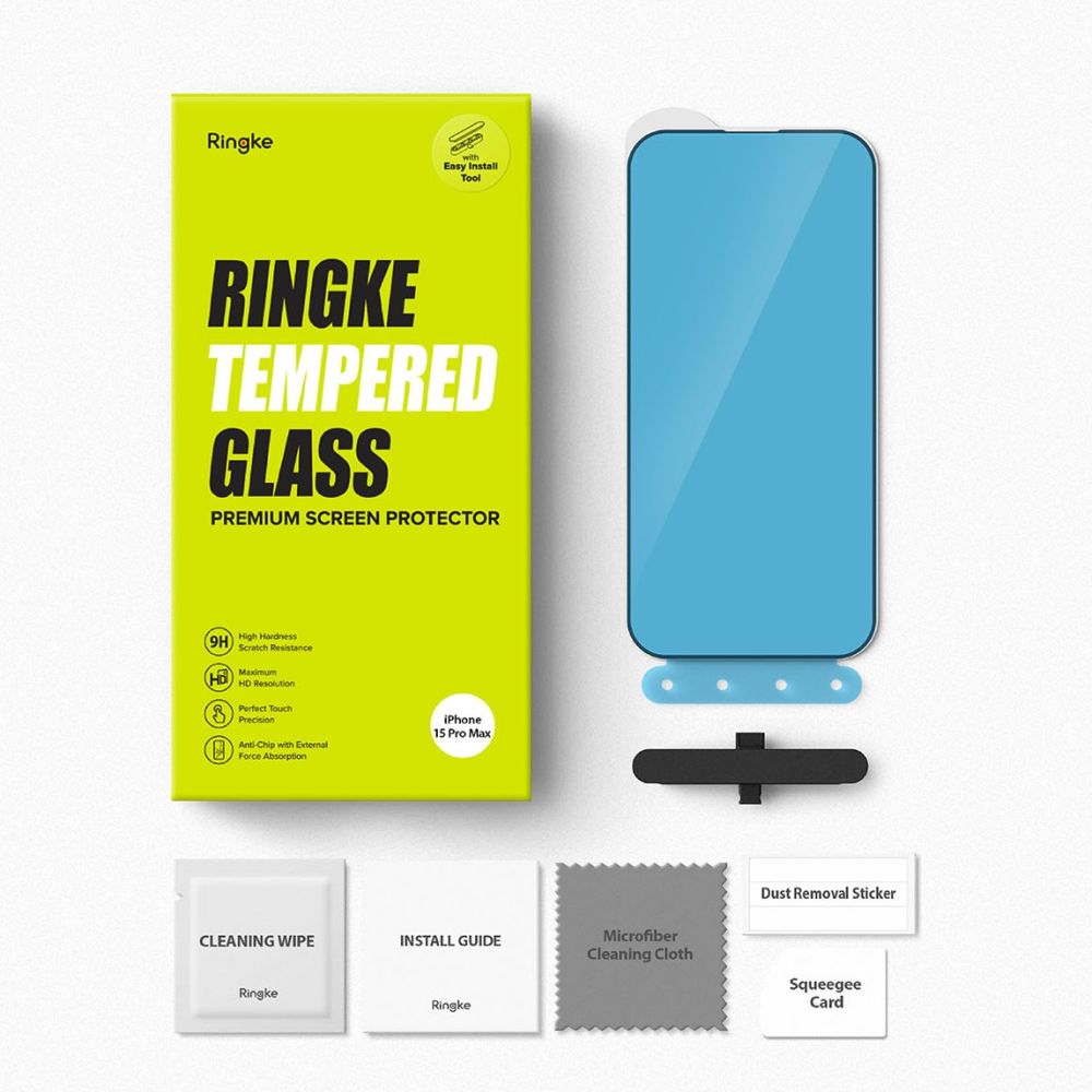 Ringke Ringke iPhone 15 Pro Max Skärmskydd Härdat Glas Svart - Teknikhallen.se