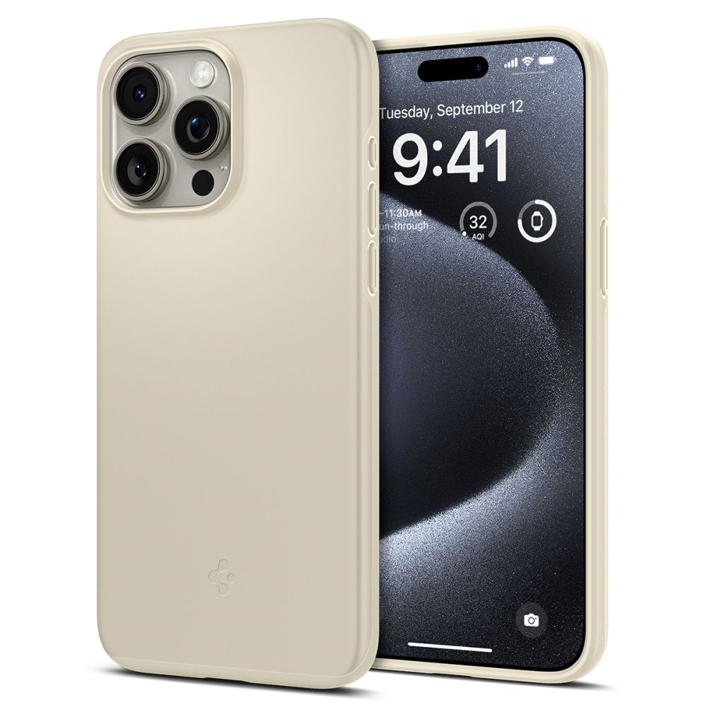 Spigen Spigen iPhone 15 Pro Skal Thin Fit Mute Beige - Teknikhallen.se
