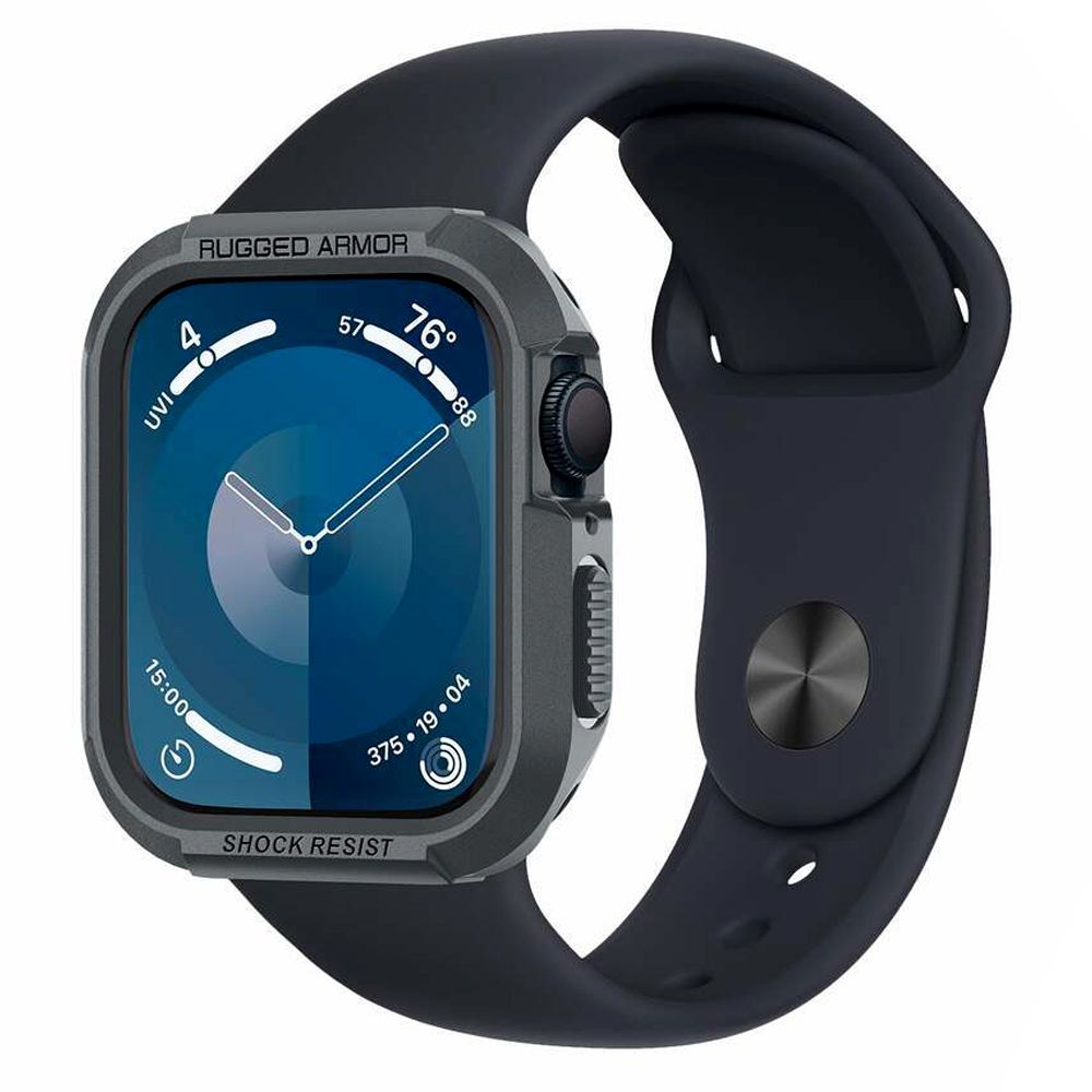 Spigen Spigen Apple Watch 44/45 mm Skal Rugged Armor Mörk Grå - Teknikhallen.se