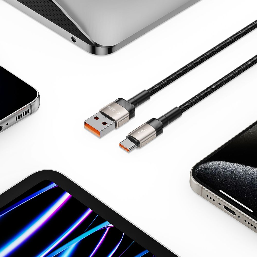 Tech-Protect Tech-Protect 100W/5A 1m USB-C Kabel UltraBoost Evo Titanium - Teknikhallen.se