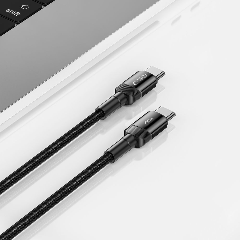 Tech-Protect Tech-Protect 100W/5A 50cm PD USB-C - USB-C Kabel UltraBoost Evo Svart - Teknikhallen.se