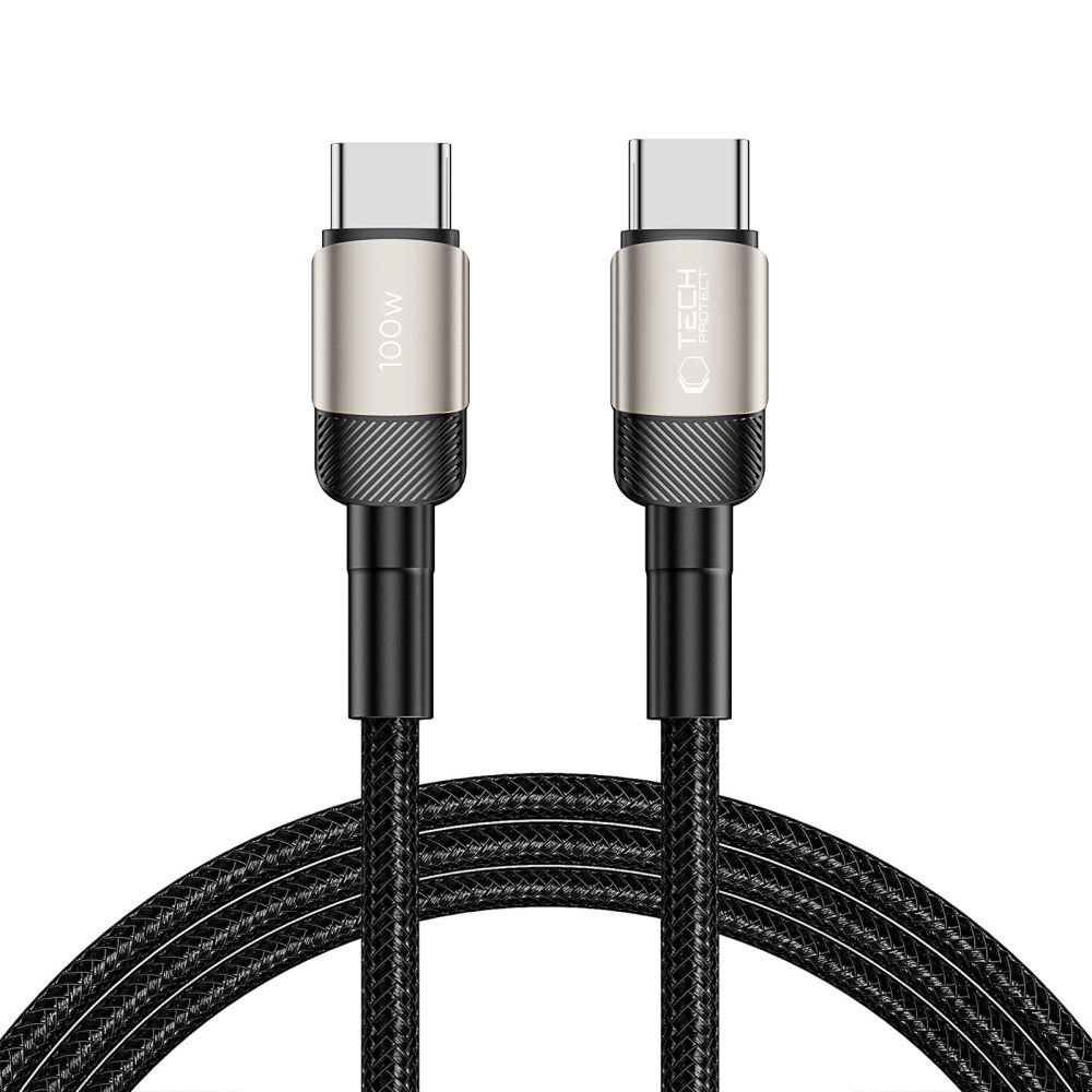 Tech-Protect 100W/5A 2m PD USB-C - USB-C Kabel UltraBoost Evo Titanium - Teknikhallen.se