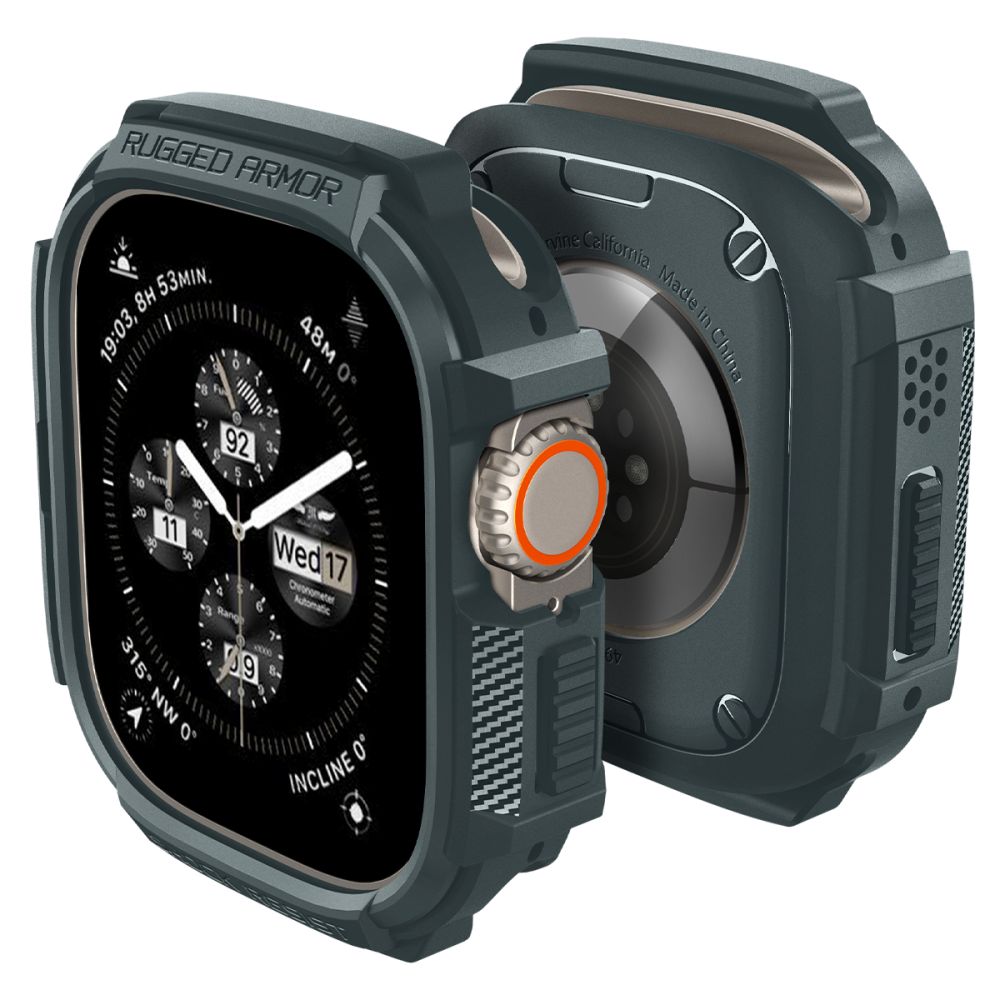 Spigen Spigen Apple Watch Ultra 49 mm Skal Rugged Armor Abyss Green - Teknikhallen.se