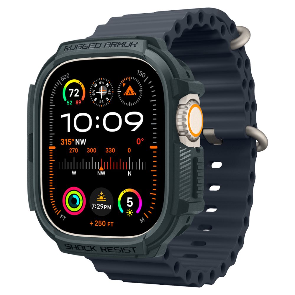 Spigen Spigen Apple Watch Ultra 49 mm Skal Rugged Armor Abyss Green - Teknikhallen.se