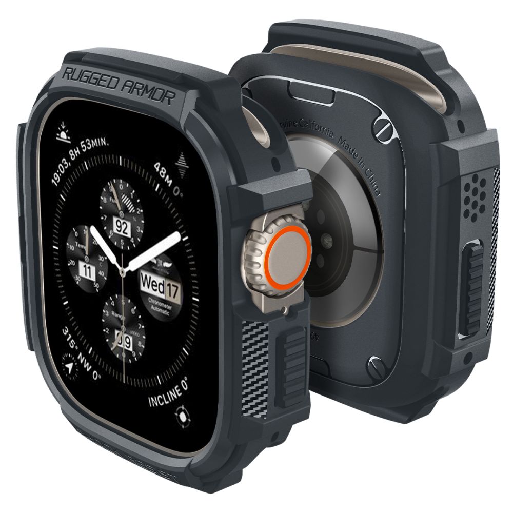 Spigen Spigen Apple Watch Ultra 49 mm Skal Rugged Armor Dark Grey - Teknikhallen.se