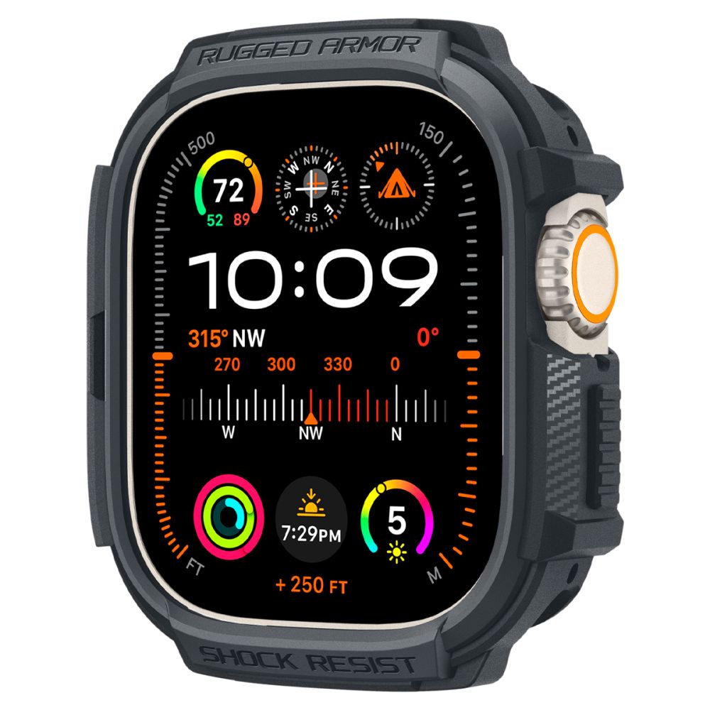 Spigen Spigen Apple Watch Ultra 49 mm Skal Rugged Armor Dark Grey - Teknikhallen.se