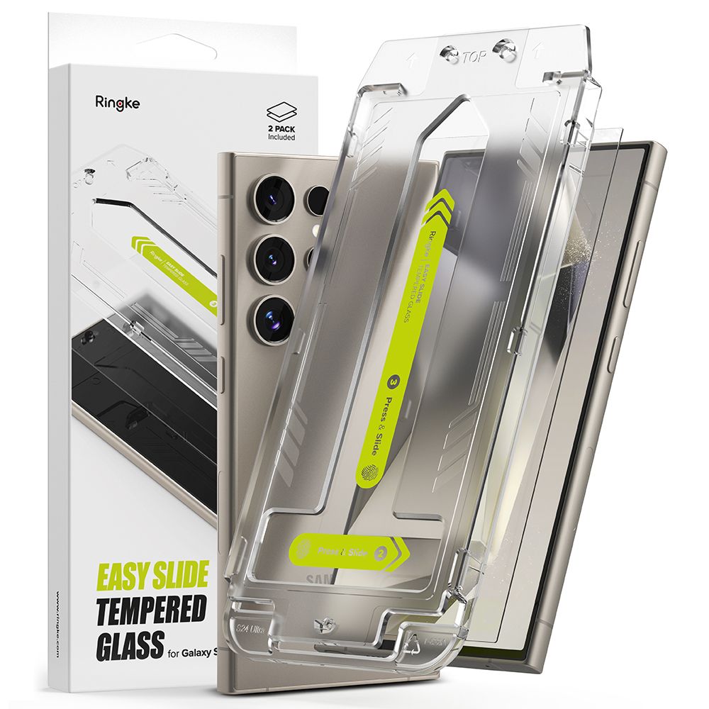 Ringke Ringke Galaxy S24 Ultra 2-PACK Easy Slide Skärmskydd Härdat Glas - Teknikhallen.se