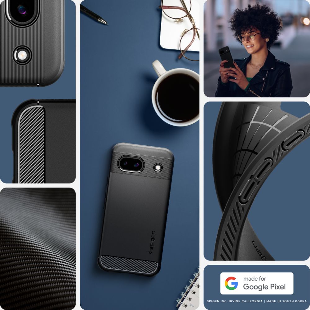 Spigen Spigen Google Pixel 8a Skal Rugged Armor Matt Svart - Teknikhallen.se