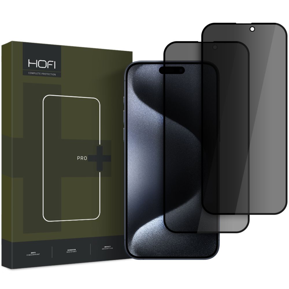 HOFI HOFI iPhone 16 Plus 2-PACK Skrmskydd Anti Spy Pro+ Privacy - Teknikhallen.se