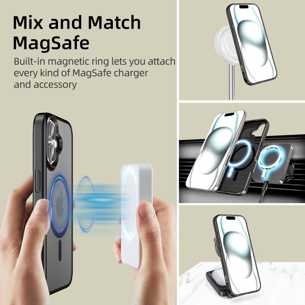 Tech-Protect Tech-Protect iPhone 16 Skal MagSafe MagMat Matt Svart - Teknikhallen.se