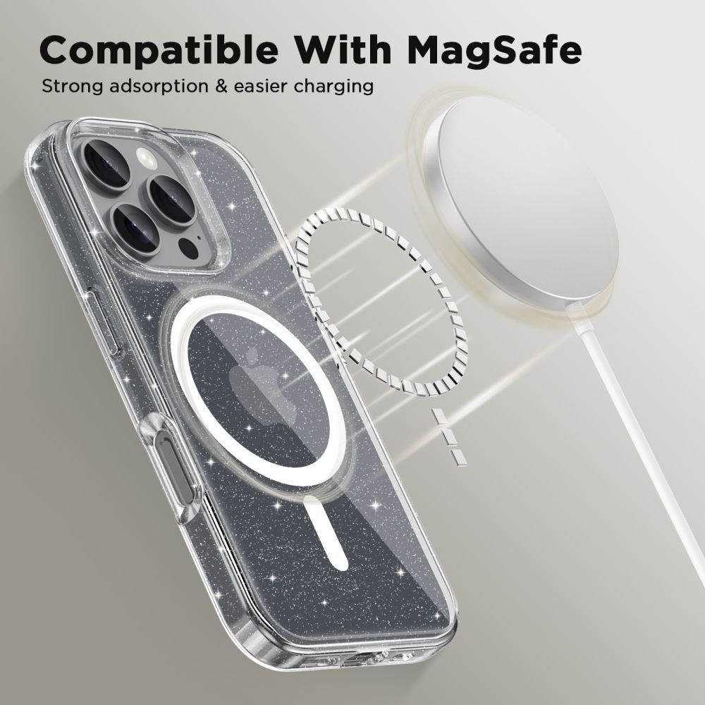 Tech-Protect Tech-Protect iPhone 16 Pro Skal MagSafe FlexAir Hybrid Glitter - Teknikhallen.se