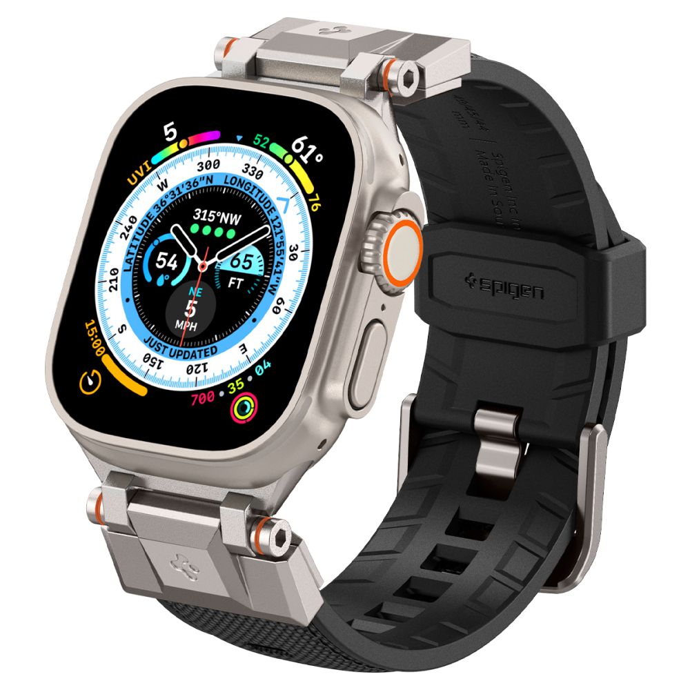 Spigen Spigen Apple Watch 42/44/45/49 mm Armband DuraPro Armor Svart - Teknikhallen.se