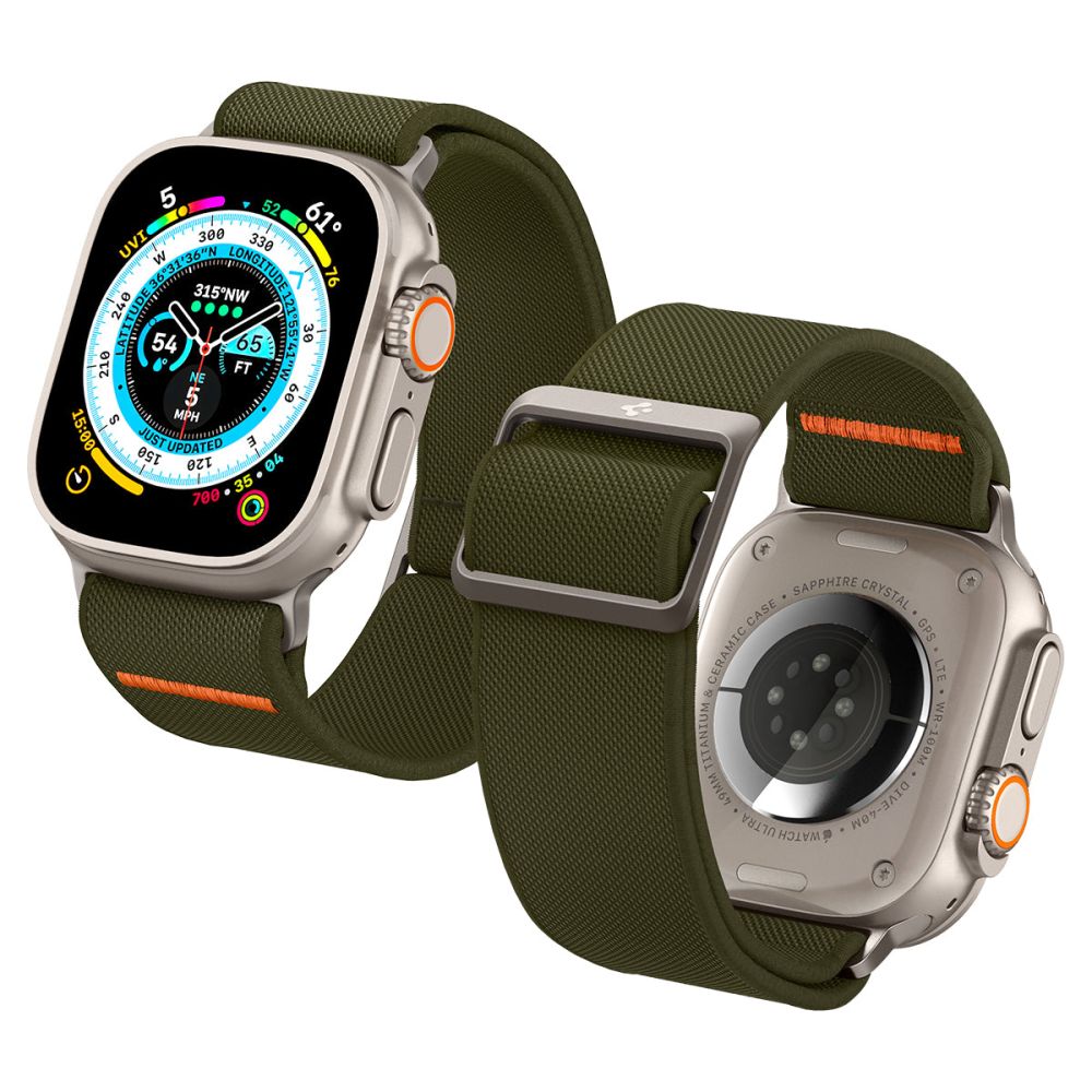 Spigen Spigen Apple Watch 42/44/45/49 mm Armband Fit Lite Ultra Khaki - Teknikhallen.se